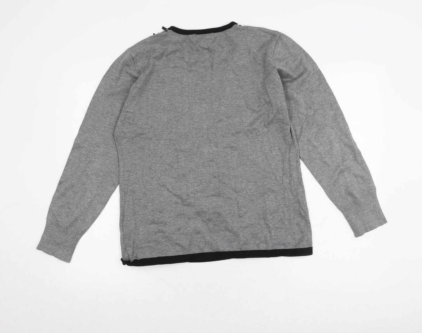 Womens UK Size L Saloos Grey Cardigan Jumper