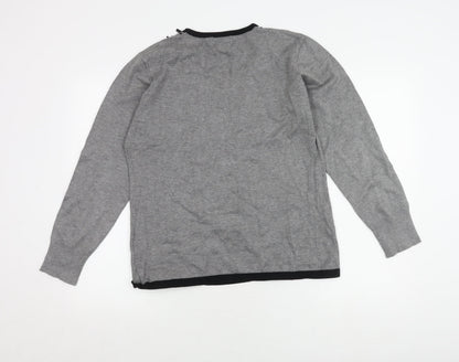 Womens UK Size L Saloos Grey Cardigan Jumper