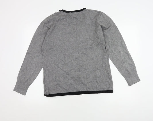 Womens UK Size L Saloos Grey Cardigan Jumper