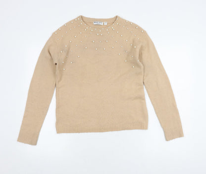 Womens UK Size S Brave Soul Beige Pullover Jumper