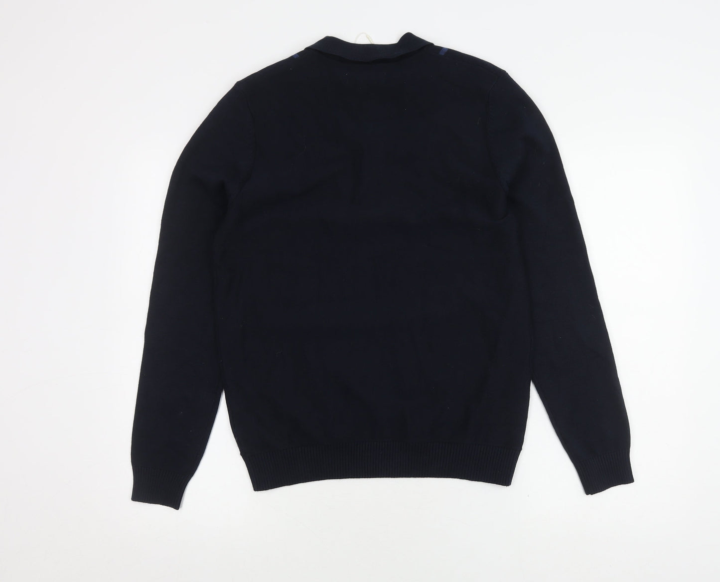 Marks and Spencer Men's Blue Striped Pullover Jumper S