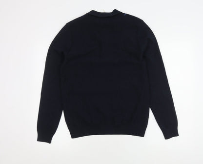 Marks and Spencer Men's Blue Striped Pullover Jumper S