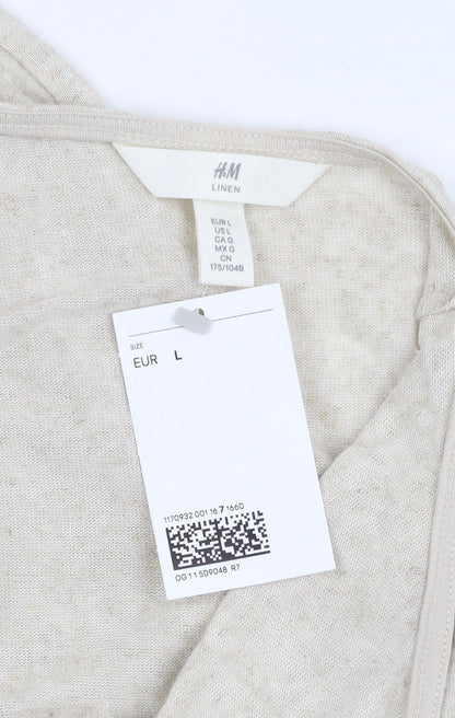 H&M Women's Beige Halter Slip Dress, Size 14