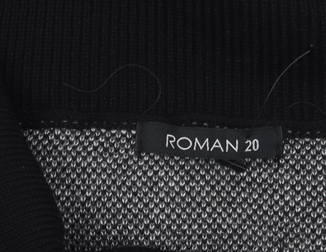 Womens UK Size 20 Roman Black Pullover Jumper