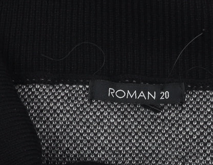 Womens UK Size 20 Roman Black Pullover Jumper