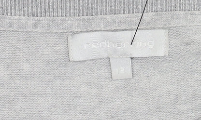 Womens UK Size 12 Red Herring Grey Pullover Jumper