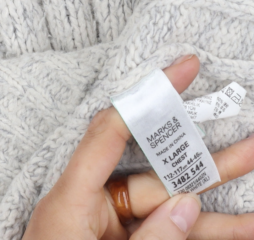 Marks and Spencer Men's XL Grey Full Zip Jumper