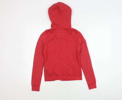 Abercrombie Girls Red Hoodie M Full Zip Graphic