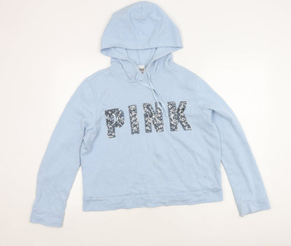 Victoria's Secret Women’s Blue Hoodie Size L Sequin Detail