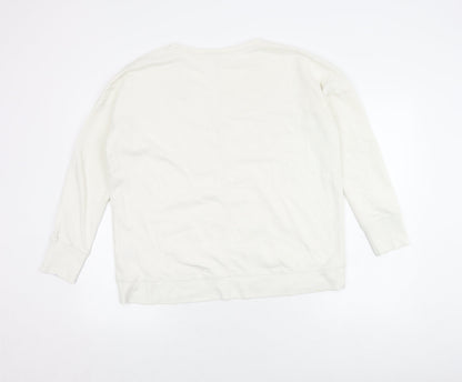 Gap Women's White V-Neck Pullover Jumper - Size M