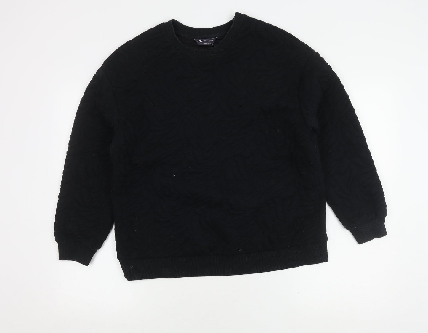 Womens UK Size 14 Marks and Spencer Black Pullover Sweatshirt