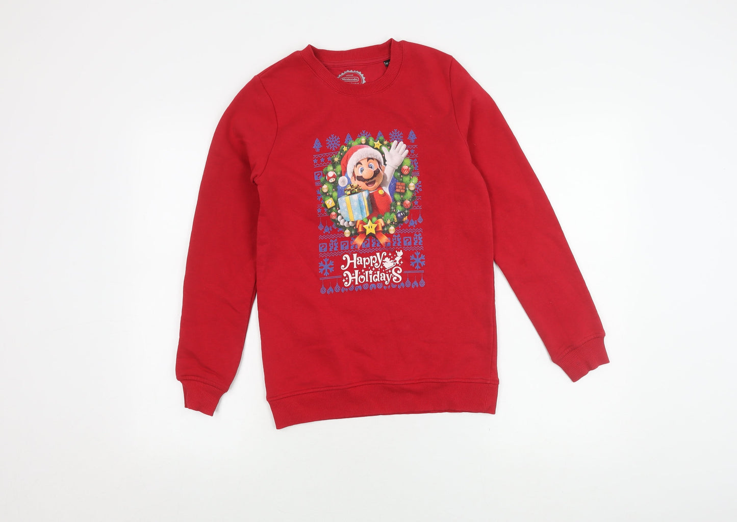 Nintendo Boys Red Pullover Sweatshirt 11-12 Years Christmas Style