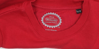 Nintendo Boys Red Pullover Sweatshirt 11-12 Years Christmas Style