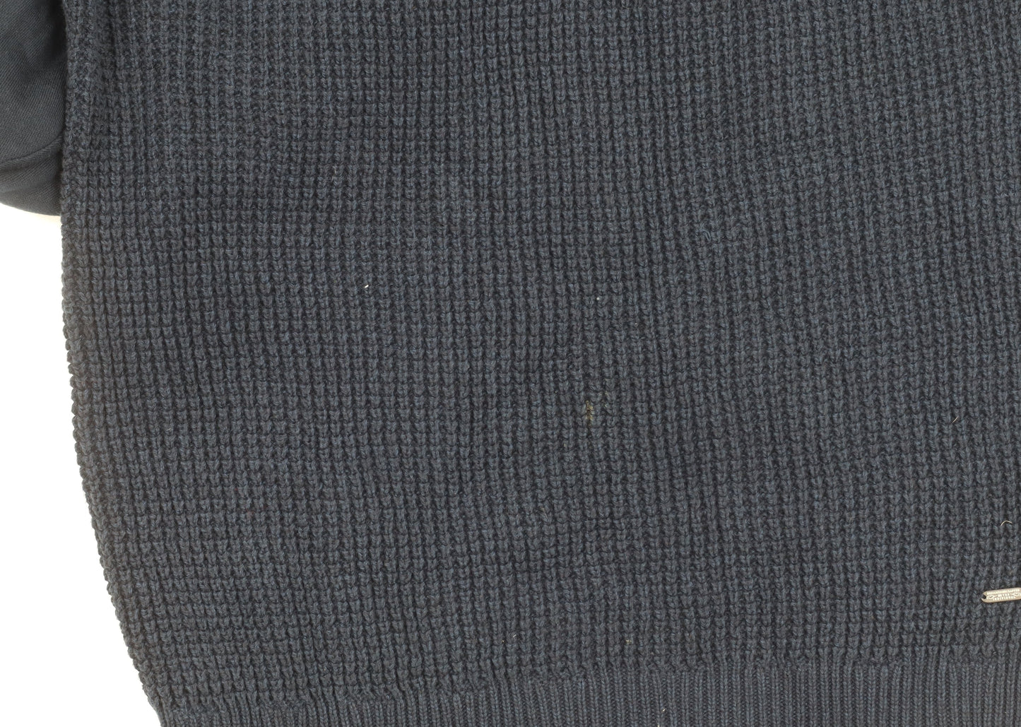 Next Men's Black S Pullover Hoodie Waffle-Knit Jumper