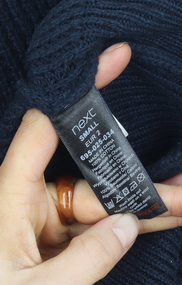 Next Men's Black S Pullover Hoodie Waffle-Knit Jumper