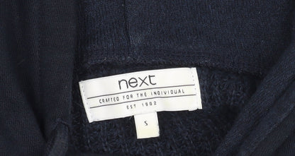 Next Men's Black S Pullover Hoodie Waffle-Knit Jumper