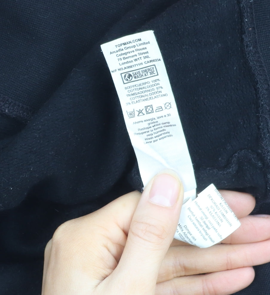 Topman Men's Black Red Pullover Sweatshirt M