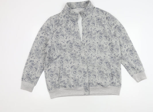 Damart Women’s Grey Floral Jumper L