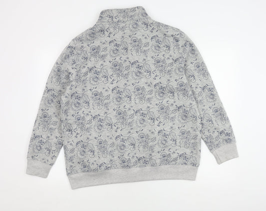 Damart Women’s Grey Floral Jumper L