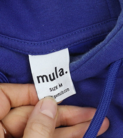 mula. Men's Blue Hoodie M Pullover with Logo