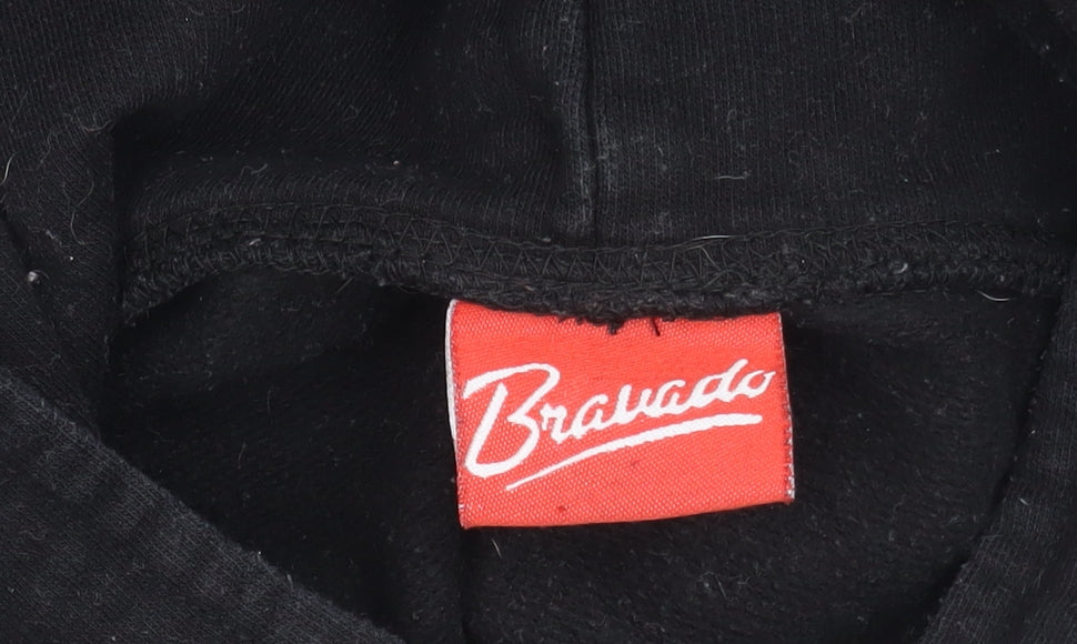 Bravado Black Cartoon Hoodie, Small, Unisex Pullover