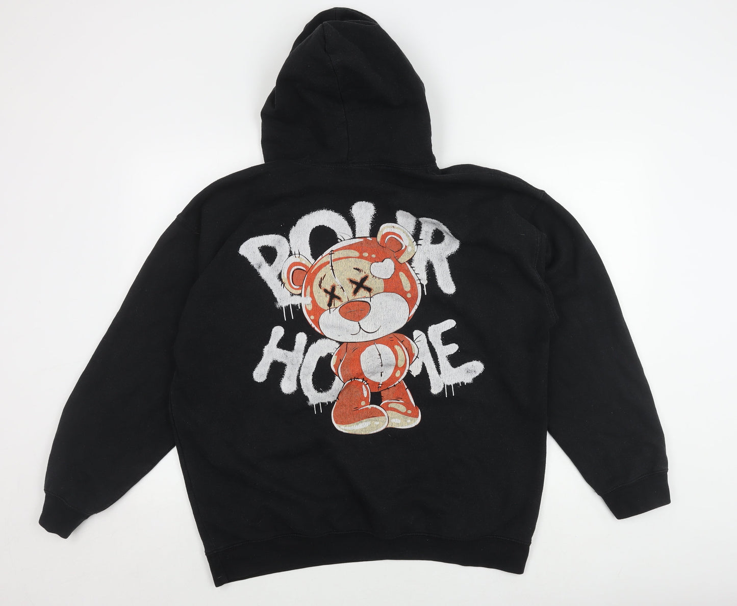 Mens UK Size M boohooMAN Black Pullover Hoodie