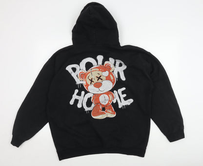 Mens UK Size M boohooMAN Black Pullover Hoodie