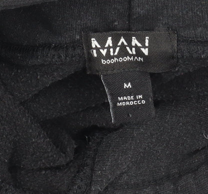 Mens UK Size M boohooMAN Black Pullover Hoodie