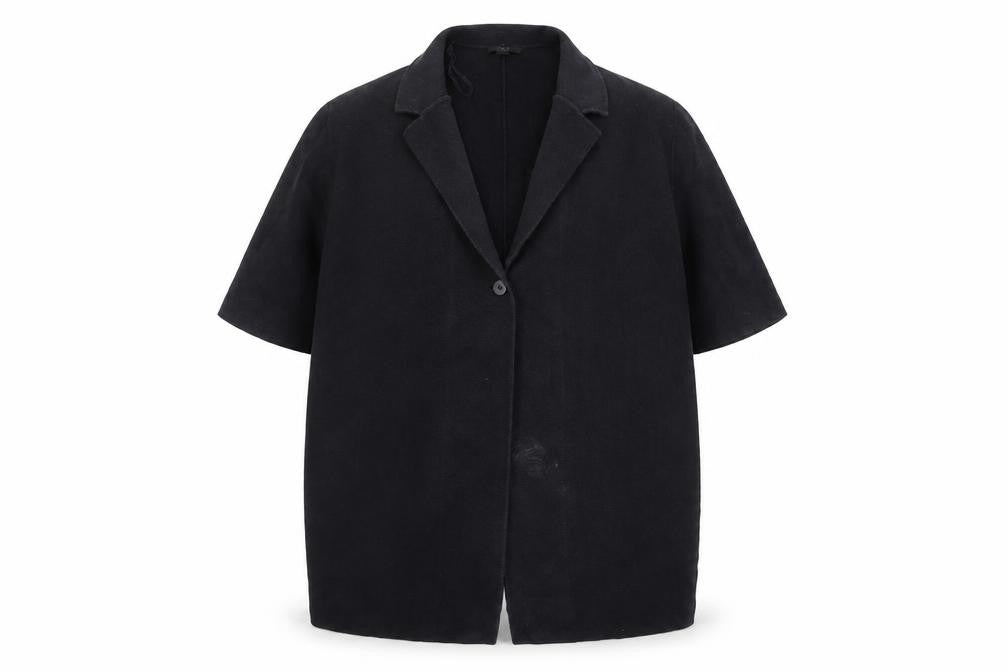 Front view of COS Women's Black Mid-Length Coat, size M