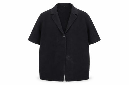 Front view of COS Women's Black Mid-Length Coat, size M
