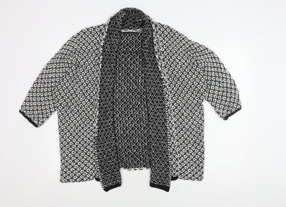 David Emanuel Women's Black Open-Knit Cardigan S