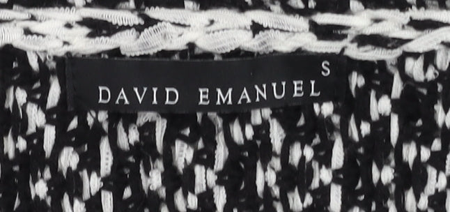 David Emanuel Women's Black Open-Knit Cardigan S