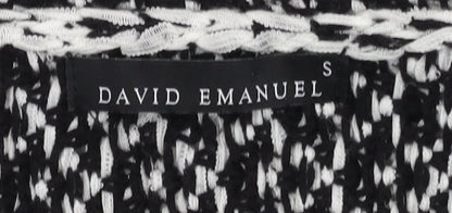 David Emanuel Women's Black Open-Knit Cardigan S