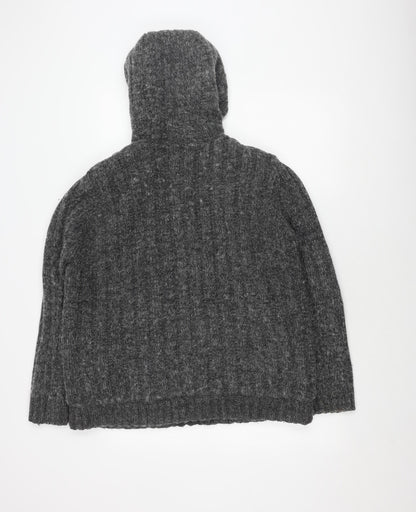 Smith & Jones Men's Grey Cable-Knit Full Zip Jumper