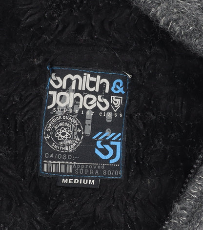 Smith & Jones Men's Grey Cable-Knit Full Zip Jumper