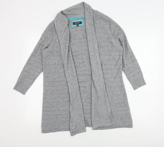 Womens UK Size 16 Maine New England Grey Cardigan Jumper