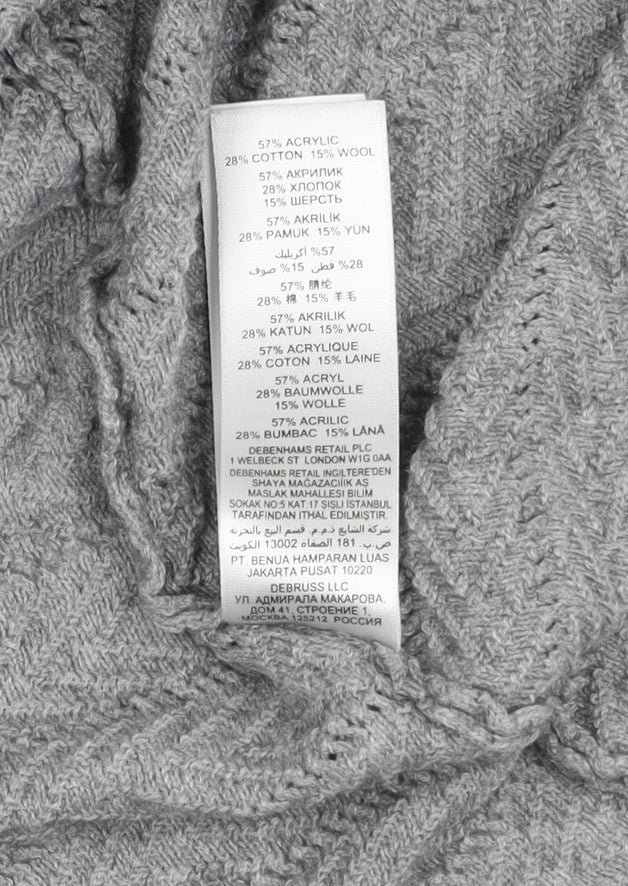 Womens UK Size 16 Maine New England Grey Cardigan Jumper