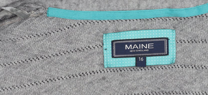 Womens UK Size 16 Maine New England Grey Cardigan Jumper