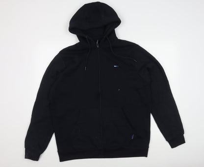 BadRhino Men's Black Hooded Casual Jacket L