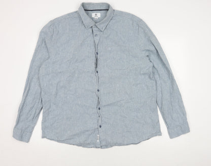 TOG24 Men's Blue Long Sleeve Button-Up Shirt 2XL
