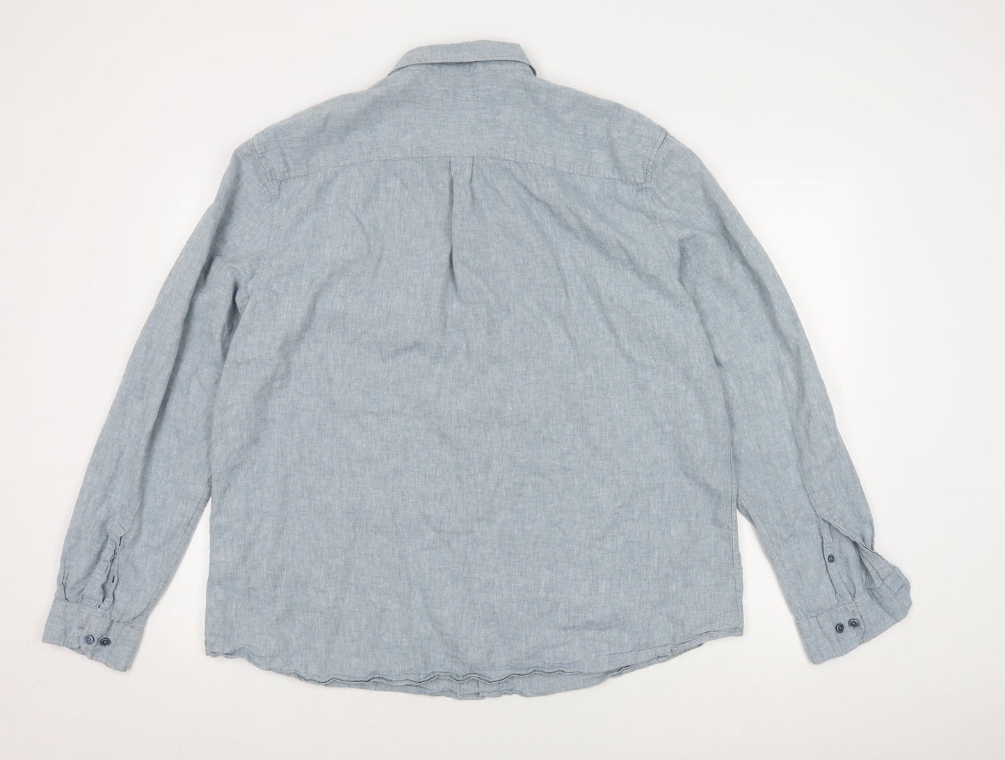 TOG24 Men's Blue Long Sleeve Button-Up Shirt 2XL