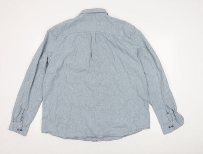 TOG24 Men's Blue Long Sleeve Button-Up Shirt 2XL