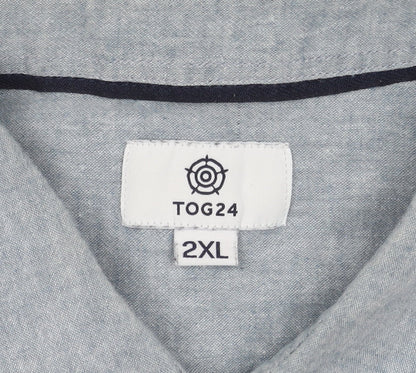 TOG24 Men's Blue Long Sleeve Button-Up Shirt 2XL