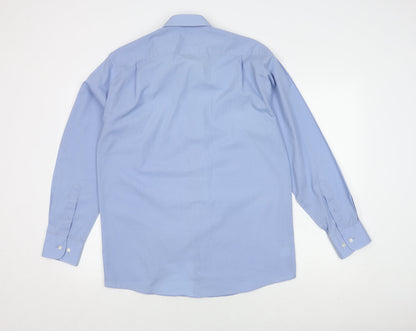 Debenhams Men's Blue Long Sleeve Shirt 39 in Regular Fit