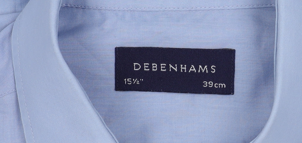 Debenhams Men's Blue Long Sleeve Shirt 39 in Regular Fit