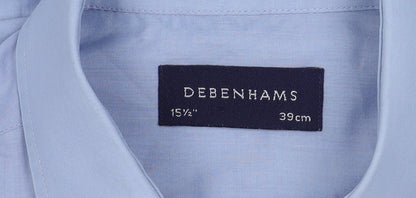 Debenhams Men's Blue Long Sleeve Shirt 39 in Regular Fit