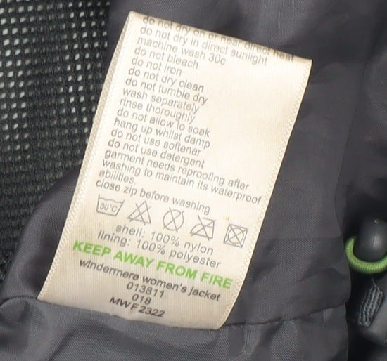 Womens UK Size 14 Mountain Life Green Rain Coat