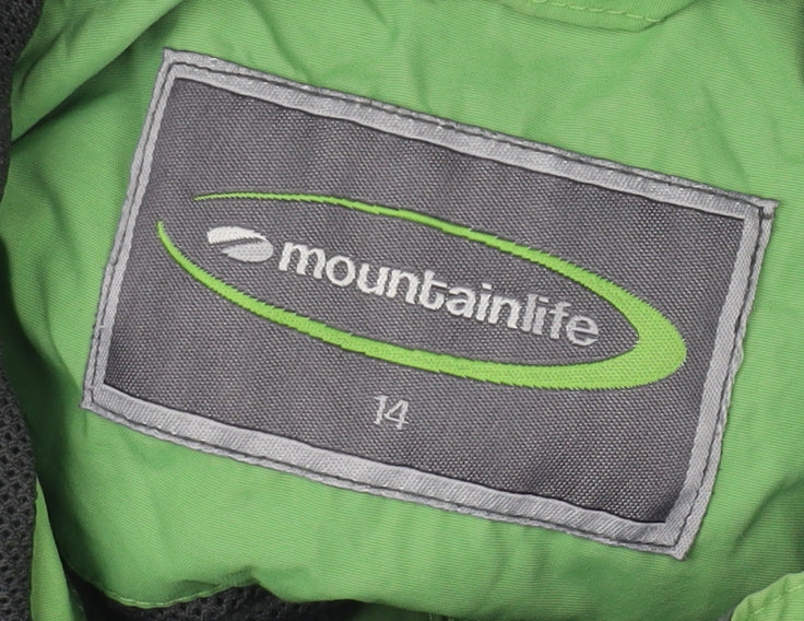 Womens UK Size 14 Mountain Life Green Rain Coat