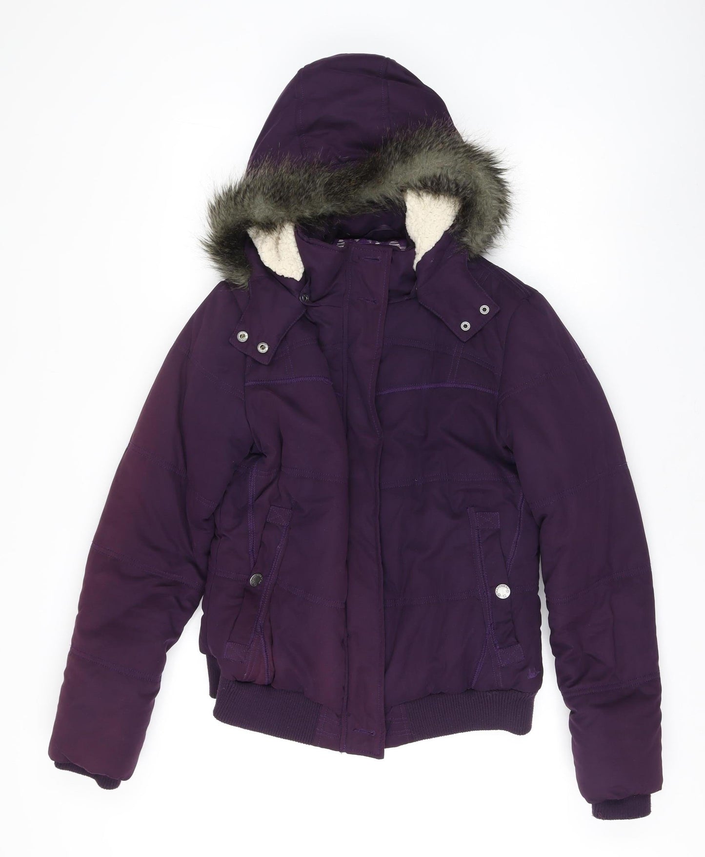 Mantaray Women's Purple Puffer Jacket, Size 14