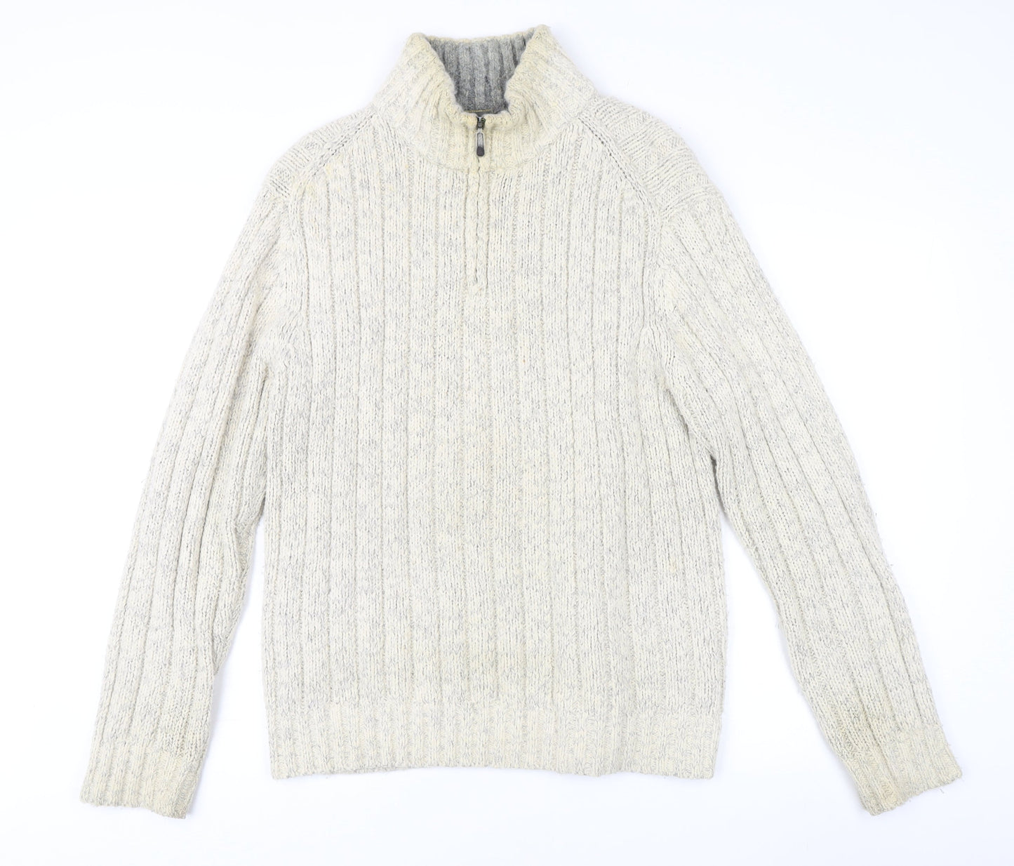 Marks and Spencer Men's Ivory Cable-Knit Pullover M
